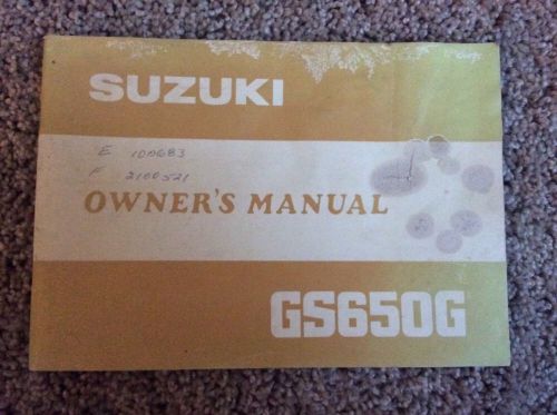 Suzuki gs650g owner&#039;s manual