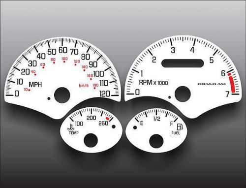 1999 pontiac grand am instrument dash instrument cluster white face gauges 99