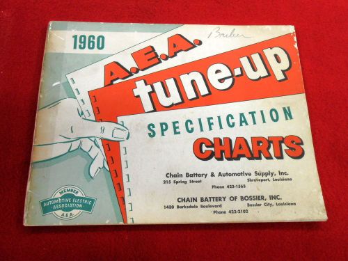A.e.a. tune-up specification charts booklet 1960 cadillac lincoln packard t-bird