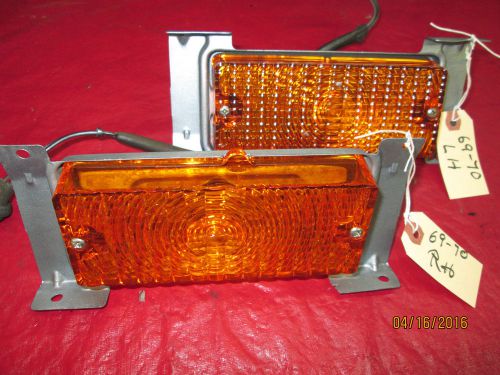 1969-70 chevy truck original gm amber left &amp; right park light assemblies