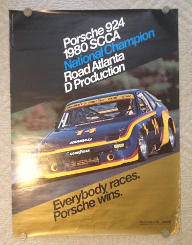 1980 original porsche 924 scca national champions cars factory racing poster