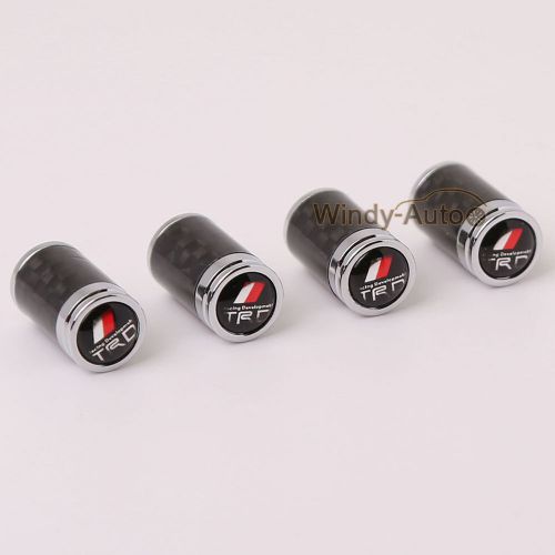 4pcs carbon fiber car tire wheel valve stem caps fit for toyota trd sport