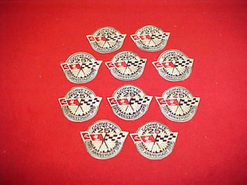 1953 1978 corvette vette 25th 25 th silver anniversary badge lot 10 ten patch 78