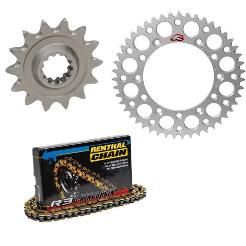 Renthal 520 chain &amp; 14-48 sprocket kit silver for 2003-2009 ktm 525 exc