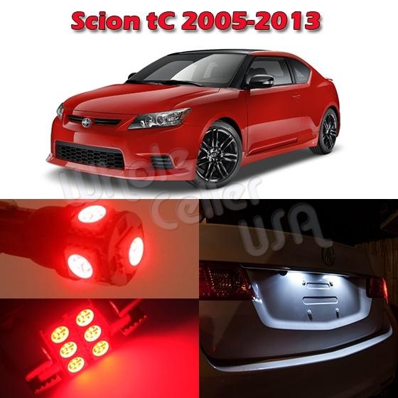 6 bright red led light lamp bulb interior package deal for scion tc 2005-2013