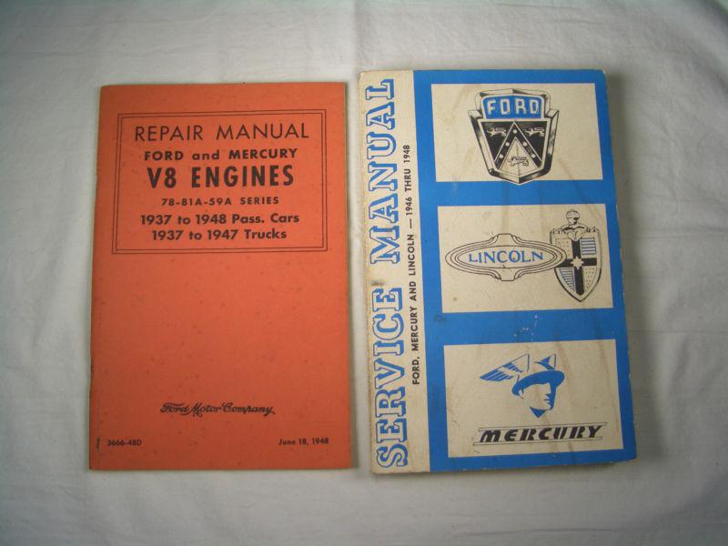 Ford, mercury, lincoln service manual 1946-48, plus v8 engines repair manual