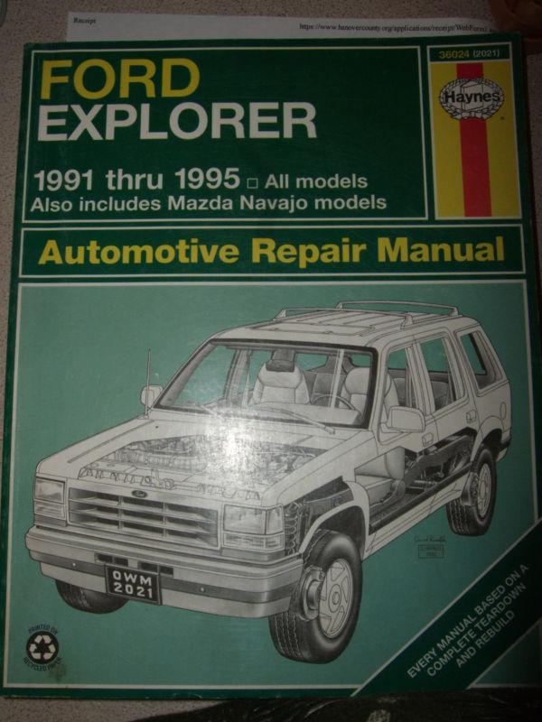 Haynes ford explorer 1991-1995 all models including mazda navajo models