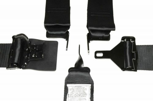 Asa racing harness sfi 16.1 latch &amp; link floor mount belt 5 point black