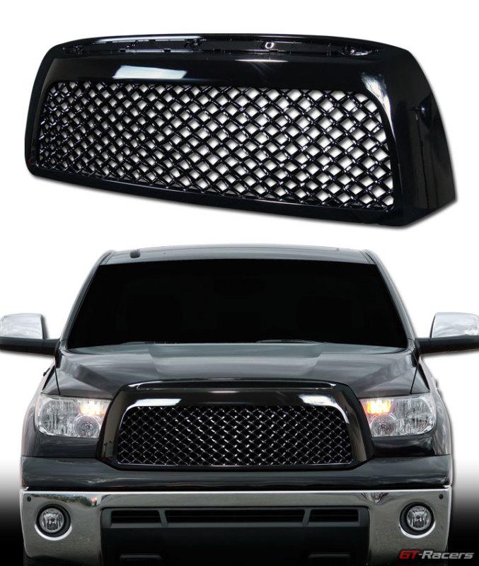 Blk tr-d sport mesh style front hood bumper grill grille abs 07-09 toyota tundra