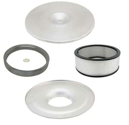 Ultra flow flat air cleaner top and bottom combo with paper air filter and 1/2&#034;