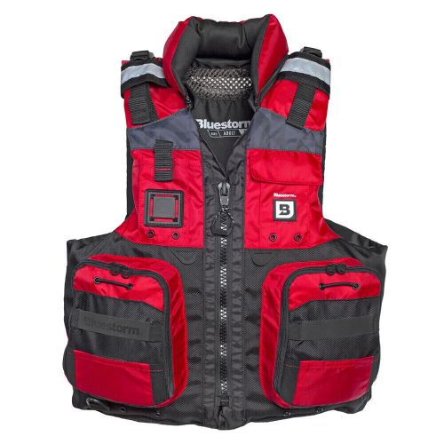 Bluestorm classic adult fishing life jacket - nitro red - s/m bs-70b-red-s/m