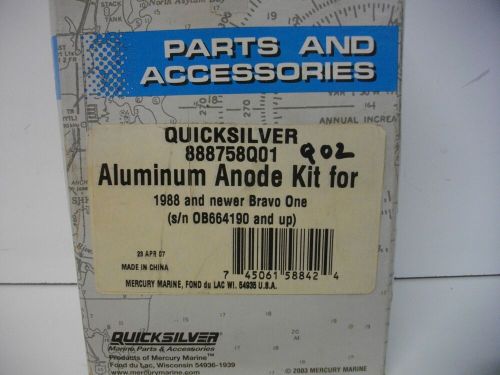 Mercury marine mercruiser quicksilver 888758q01 anode kit bravo 1 1988 newer oem