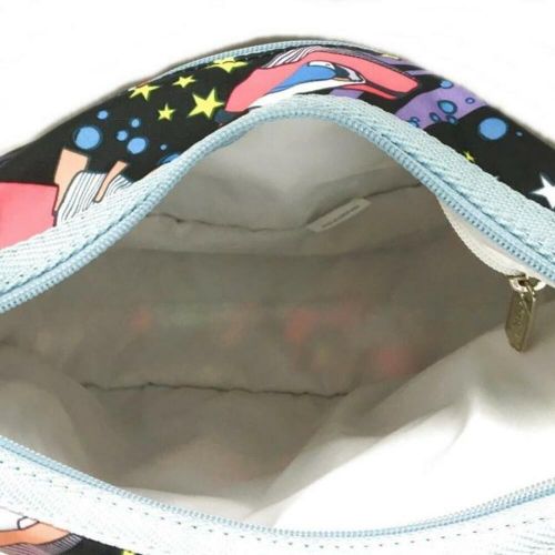 Lesportsac shoulder bag - black light blue multi lesponylon