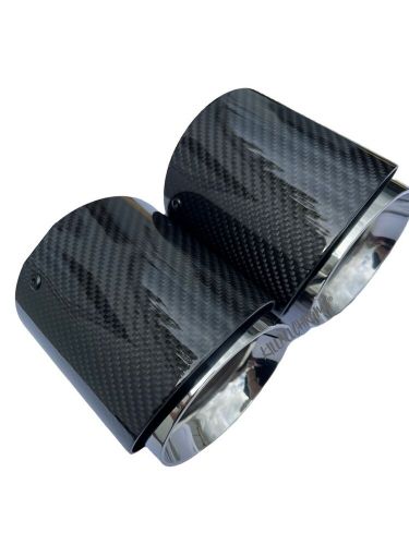 Mini style exhaust tips (pair) carbon fibre gloss f54 f55 f56 f57 f60 uk