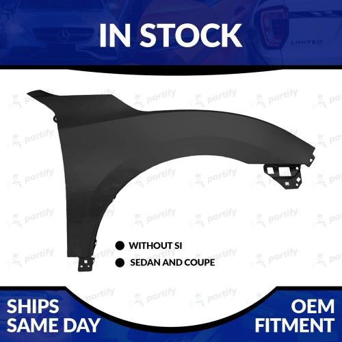 New primed 2019 2020 2021 honda civic sedan/coupe non-si passenger side fender