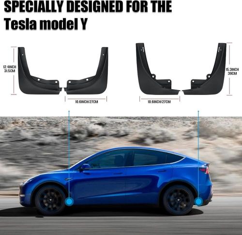 4x splash guard mud flaps mudflpas guards front&amp;rear for tesla model y 2020-2023