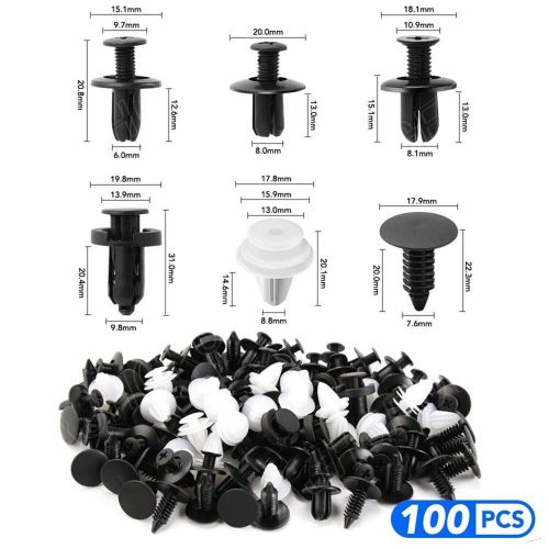 100pcs 8mm plastic clip trim car push pin rivets bumper fastener panel retainers