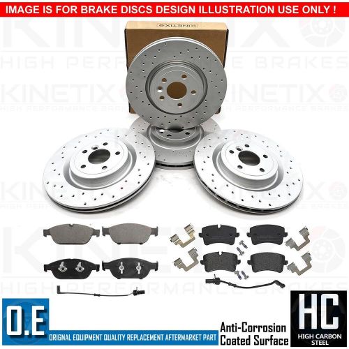 For audi a8 3.0 tdi cross drilled front rear brake discs pads wear wire sensors