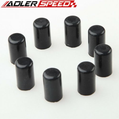 Black 8pcs 16mm 5/8&#034; silicone blanking cap intake vacuum hose end bung plug