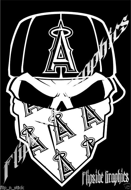 Decal skull anaheim angels graphics truck car windows vinyl laptop stickers