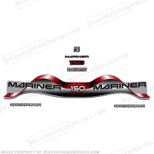 Fits mariner 150hp 2.5 liter &#034;offshore efi&#034; decal kit - red