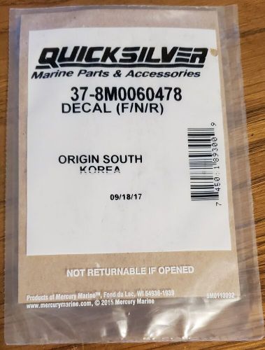 Mercury quicksilver throttle f/n/r decal 37-8m0060478 marine position marking