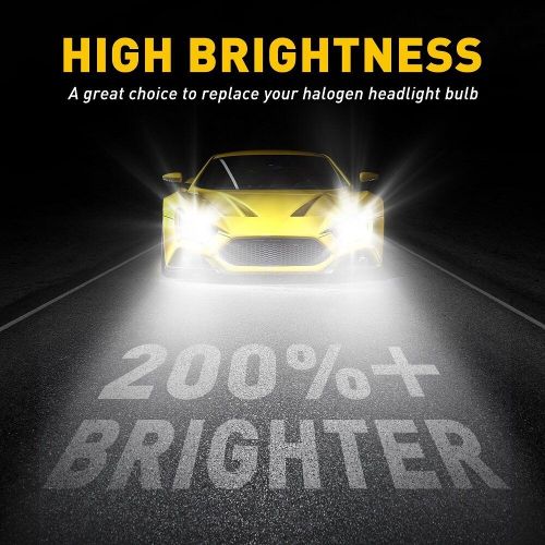 Auxito h1 led headlight bulbs kit high low beam 200w white 6500k bright wireless