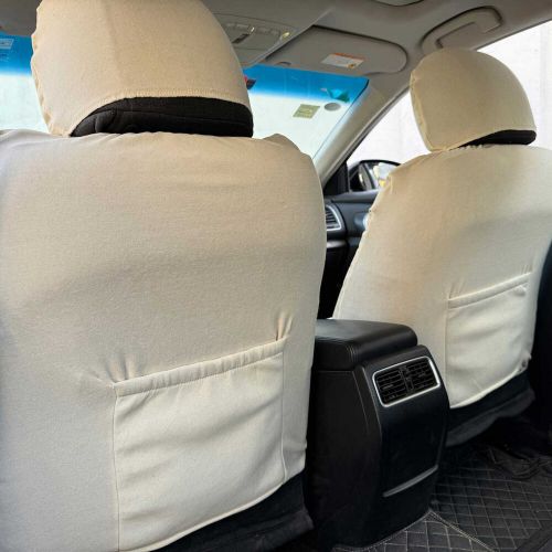 For toyota tacoma 2016 4 door front seat covers beige leatherette faux leather