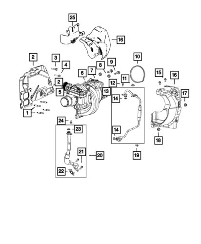 Genuine mopar engine turbocharger kit 68570195ac