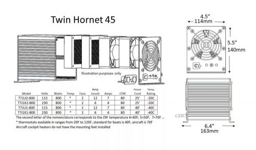 Twin hornet 45 boat bilge engine compartment heater 120v 700w safe waterproof