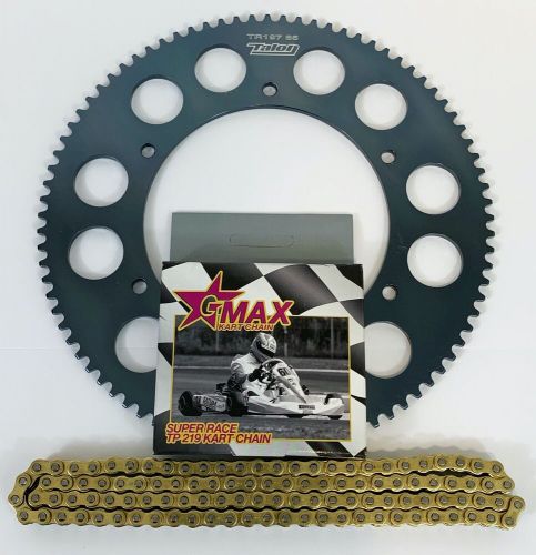 Gmax chain any size 98-112 link &amp; talon sprocket for kart 219 rotax x30 cadet