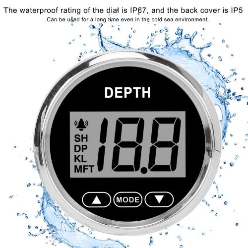 52mm marine depth gauge rang 100m white backlight waterproof for yachts fishing