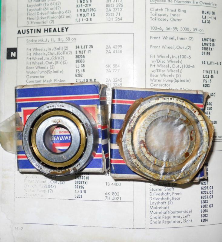 Nos bmc front wheel inner bearings bta4299. sprite i-iv, midget i-iii ----->