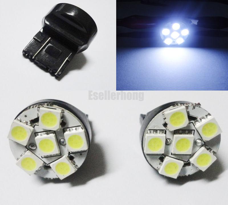 4x t20 7444 7440 white 6smd car led turn/reverse light single corner bulbs #hf2