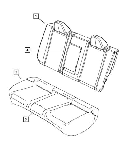 Genuine mopar rear seat cushion cover 1fu831d5aa