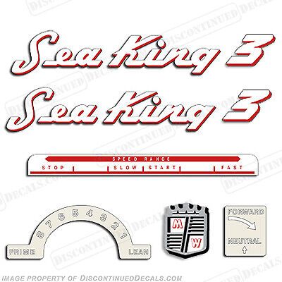 Fits sea king 1953-1955 3hp outboard motor engine decals