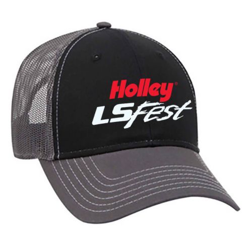 Holley 10370hol ls fest trucker mesh hat - black/gray