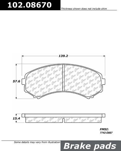 Centric 102.08670 brake pad or shoe, front-c-tek metallic brake pads