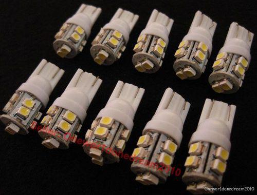 10x t10 168 194 w5w 10 smd led lot smt car wedge tail light lamp bulb 12v white