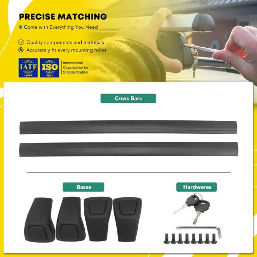 1xblack aluminum alloy roof rack rail cross bars cargo carrier for audi q5 09-23