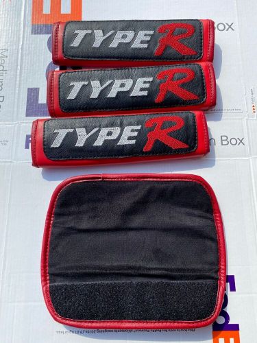 Seat belt shoulder pads genuine leather 4pcs fit for honda civic type r