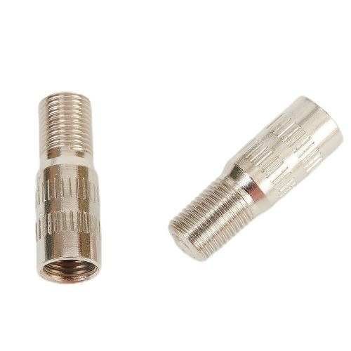 27mm valve stem extensions 4pcs car chrome extender screw-on silver tone ~