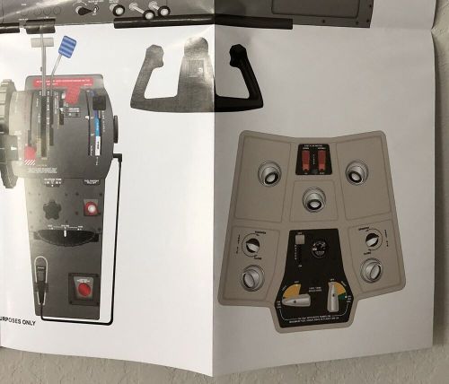 Flightsafety cessna caravan 208 g600 cockpit diagram aviation poster, 38.5&#034; x 27