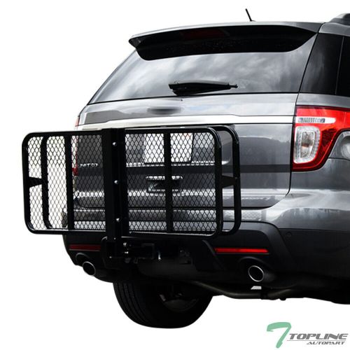 Topline universal 50&#034; mesh foldable trailer hitch luggage cargo carrier basket