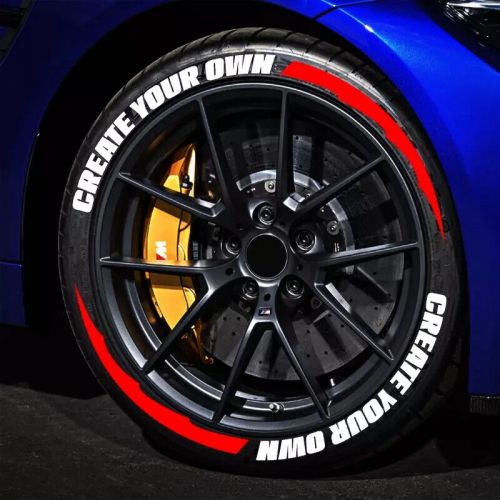 Permanent tire lettering sticker custom text 1.06&#034; 14&#034;-22&#034;  tires quality 8 sets