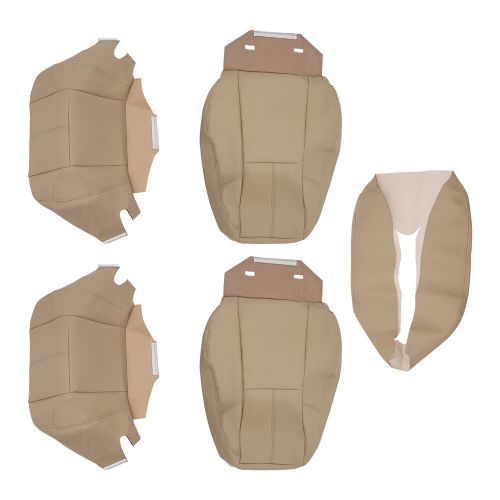 Driver &amp; passenger bottom &amp; top seat cover tan for 07-14 chevy tahoe gmc sierra