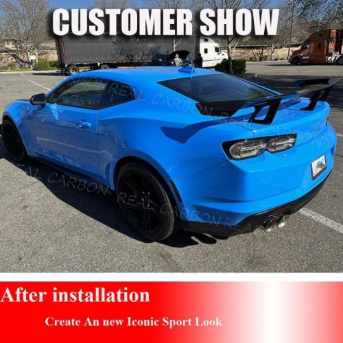 Fit for chevrolet camaro coupe 16up real carbon fiber rear trunk spoier lid wing