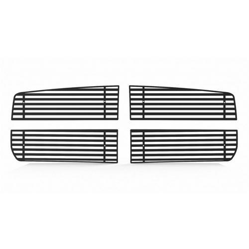 Dodge dakota 05-07 black horizontal billet front metal grille trim cover insert