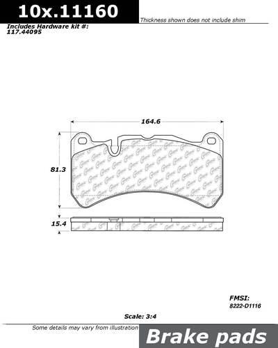 Centric 104.11160 brake pad or shoe, front