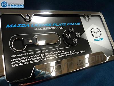 New oem mazda polished zoom zoom license plate frame accessorie kit